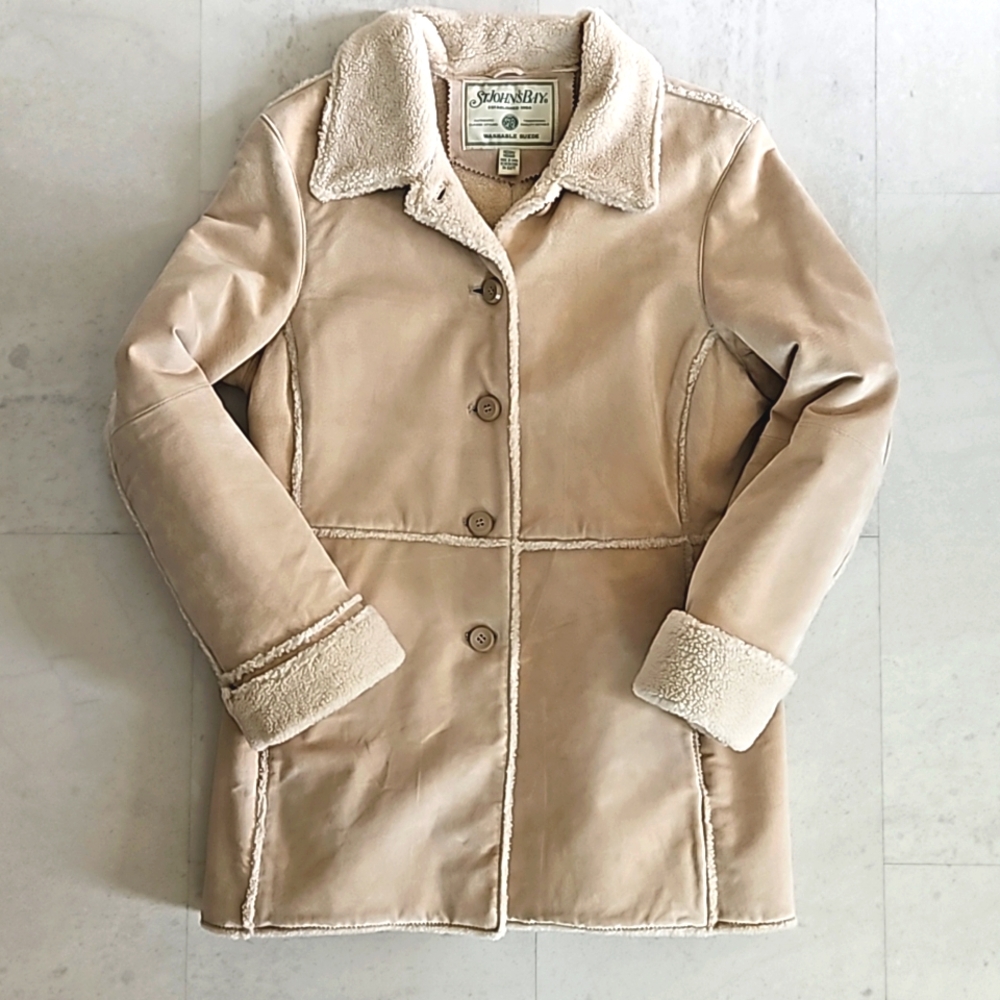 St John's Bay Suede leather coat